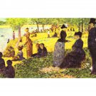La Grande Jatte by excursionists by Seurat - 40x50 Inch Rolled Canvas Wall Art Print