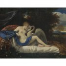 Style of Pier Francesco Mola - Leda and the Swan - 40x50 Inch Rolled Canvas Wall Art Print Style of Pier Francesco Mola - Leda and the Swan - 40x50 Inch Rolled Canvas Wall Art Print