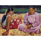 Tahitian Women on Beach by Gauguin - 40x50 Inch Rolled Canvas Wall Art Print
