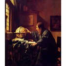 The astronomer by Vermeer - 40x50 Inch Rolled Canvas Wall Art Print