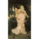 The Lady of Shallot Looking at Lancelot - 40x50 Inch Rolled Canvas Wall Art Print