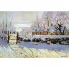 The Magpie by Monet - 40x50 Inch Rolled Canvas Wall Art Print