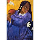 Woman with Mango by Gauguin - 40x50 Inch Rolled Canvas Wall Art Print