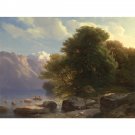 Alexandre Calame - The Lake of Thun - 30x40 Inch Rolled Canvas Wall Art Print