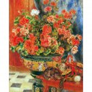Geraniums and cats by Renoir - 30x40 Inch Rolled Canvas Wall Art Print Geraniums and cats by Renoir - 30x40 Inch Rolled Canvas Wall Art Print