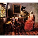 Glass of wine by Vermeer - 30x40 Inch Rolled Canvas Wall Art Print Glass of wine by Vermeer - 30x40 Inch Rolled Canvas Wall Art Print