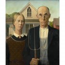 Grant Wood - American Gothic - 30x40 Inch Rolled Canvas Wall Art Print
