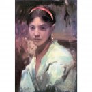 Head of a Capri Girl by John Singer Sargent - 30x40 Inch Rolled Canvas Wall Art Print