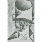 Head of a Man with Cigar by Juan Gris - 30x40 Inch Rolled Canvas Wall Art Print