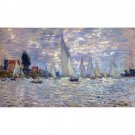 les Barques by Monet - 30x40 Inch Rolled Canvas Wall Art Print