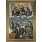 Moretto da Brescia - The Madonna and Child with Saints  - 30x40 Inch Rolled Canvas Wall Art Print
