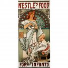 Nestle by Alphonse Mucha - 30x40 Inch Rolled Canvas Wall Art Print