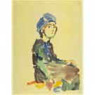 Seated Girl - 30x40 Inch Rolled Canvas Wall Art Print