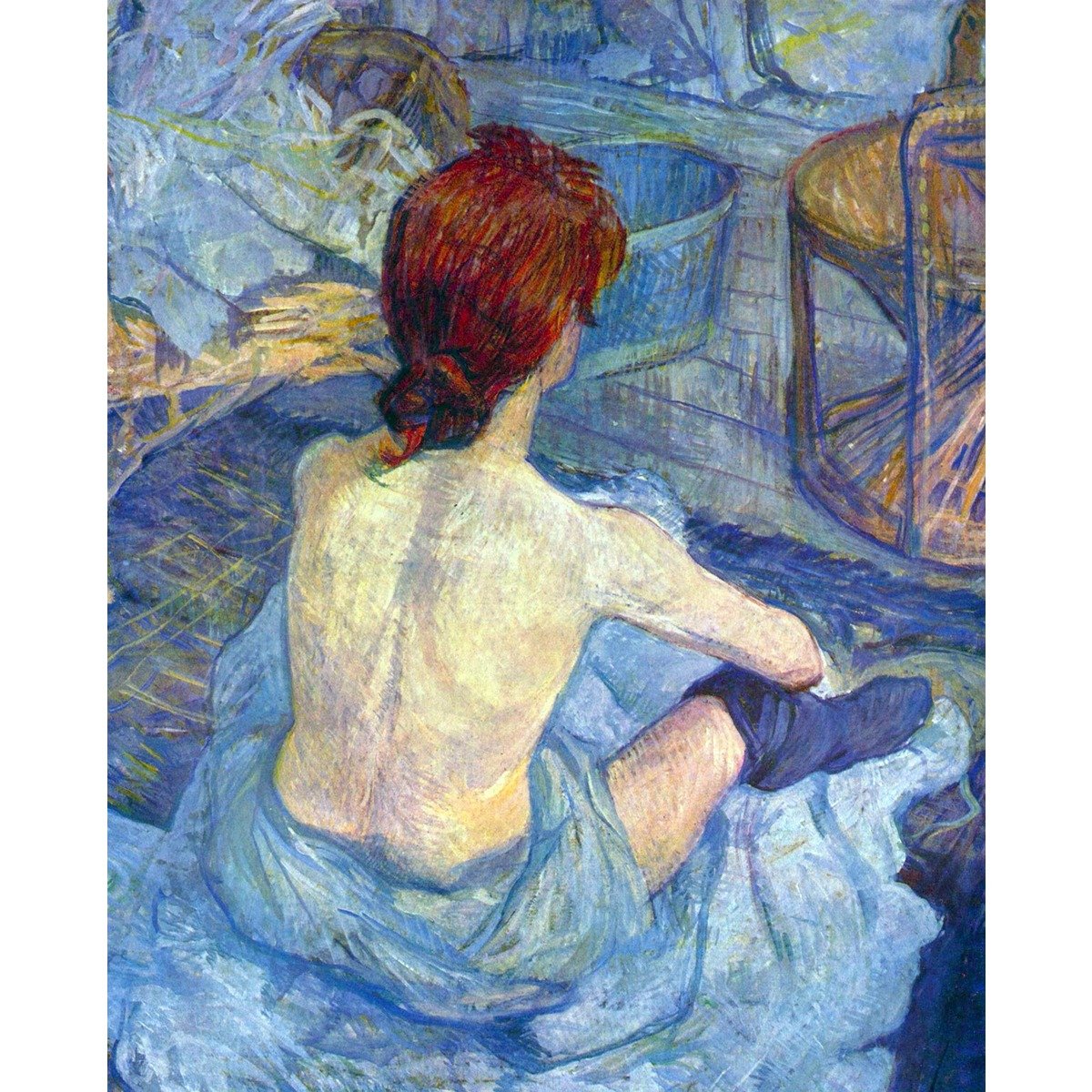 Rousse the Toilet by Toulouse-Lautrec - 30x40 Inch Rolled Canvas Wall Art Print