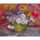 Still-life with roses and sunflowers by Van Gogh - 30x40 Inch Rolled Canvas Wall Art Print Still-life with roses and sunflowers by Van Gogh - 30x40 Inch Rolled Canvas Wall Art Print