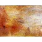 Sun setting over a lake by Joseph Mallord Turner - 30x40 Inch Rolled Canvas Wall Art Print