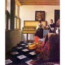 The music lesson by Vermeer - 30x40 Inch Rolled Canvas Wall Art Print The music lesson by Vermeer - 30x40 Inch Rolled Canvas Wall Art Print