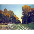 The road from Chailly to Fontainebleau by Monet - 30x40 Inch Rolled Canvas Wall Art Print