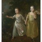 The Painter's Daughters chasing a Butterfly - 30x40 Inch Rolled Canvas Wall Art Print