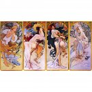Four seasons by Alphonse Mucha - 30x40 Inch Rolled Canvas Wall Art Print