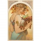 Fruit by Alphonse Mucha – 30x40 Inch Rolled Canvas Wall Art Print | Elegant Art Nouveau Decor Fruit by Alphonse Mucha – 30x40 Inch Rolled Canvas Wall Art Print | Elegant Art Nouveau Decor