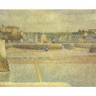 Port-en-Bessin, The terminal at low tide by Seurat - 30x40 Inch Rolled Canvas Wall Art Print Port-en-Bessin, The terminal at low tide by Seurat - 30x40 Inch Rolled Canvas Wall Art Print