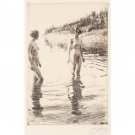 Anders Zorn - Shallow (etching) 1913 - 24x32 Inch Rolled Canvas Wall Art Print