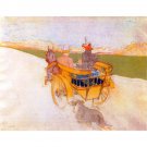Carriage with Dog by Toulouse-Lautrec - 24x32 Inch Rolled Canvas Wall Art Print