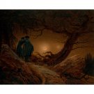 Caspar David Friedrich - Two Men contemplating The Moon - 24x32 Inch Rolled Canvas Wall Art Print Caspar David Friedrich - Two Men contemplating The Moon - 24x32 Inch Rolled Canvas Wall Art Print