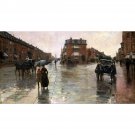 Childe Hassam - Rainy Day in Boston - 24x32 Inch Rolled Canvas Wall Art Print