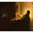 Christus in Emmaus [2] by Rembrandt - 24x32 Inch Rolled Canvas Wall Art Print