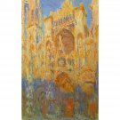 Claude_Monet - Rouen Cathedral Facade at Sunset - 24x32 Inch Rolled Canvas Wall Art Print