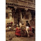 Craftsman Selling Cases By A Teak Wood Building Ahmedabad - 24x32 Inch Rolled Canvas Wall Art Print