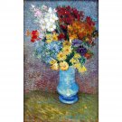 Flowers in a blue vase by Van Gogh - 24x32 Inch Rolled Canvas Wall Art Print Flowers in a blue vase by Van Gogh - 24x32 Inch Rolled Canvas Wall Art Print