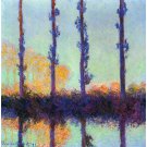 Four poplars by Monet - 24x32 Inch Rolled Canvas Wall Art Print