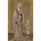 Francesco di Giorgio - Saint Dorothy and the Infant Christ - 24x32 Inch Rolled Canvas Wall Art Print