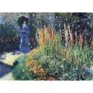 Gladiolas by Monet - 24x32 Inch Rolled Canvas Wall Art Print