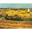 Harvest at La Crau with Montmajour in the Background - 24x32 Inch Rolled Canvas Wall Art Print