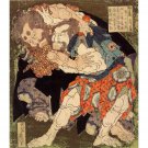 Hokusai - Sumo wrestlers - 24x32 Inch Rolled Canvas Wall Art Print
