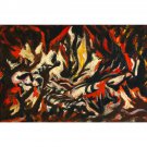 Jackson Pollock - The Flame - 24x32 Inch Rolled Canvas Wall Art Print
