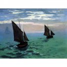 Le Havre - exit the fishing boats from the port by Monet - 24x32 Inch Rolled Canvas Wall Art Print Le Havre - exit the fishing boats from the port by Monet - 24x32 Inch Rolled Canvas Wall Art Print