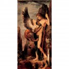 Oedipus and the sphinx by Gustave Moreau - 24x32 Inch Rolled Canvas Wall Art Print