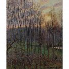 Poplars, Sunset at Eragny, 1894 - 24x32 Inch Rolled Canvas Wall Art Print