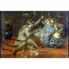 Still life with a monkey - 24x32 Inch Rolled Canvas Wall Art Print Still life with a monkey - 24x32 Inch Rolled Canvas Wall Art Print