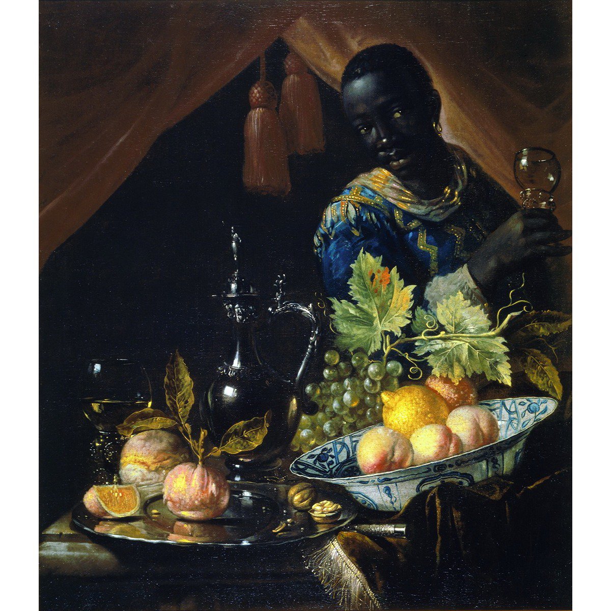 Still Life with a Moorish servant - 24x32 Inch Rolled Canvas Wall Art Print