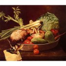 Still Life with Vegetables, 1870 - 24x32 Inch Rolled Canvas Wall Art Print
