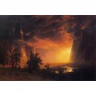 Sunrise in Yosemite Valley by Bierstadt - 24x32 Inch Rolled Canvas Wall Art Print Sunrise in Yosemite Valley by Bierstadt - 24x32 Inch Rolled Canvas Wall Art Print