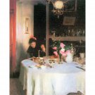 The breakfast table by John Singer Sargent - 24x32 Inch Rolled Canvas Wall Art Print