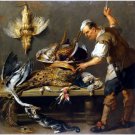 The Chef at The Table with Game - Between 1634 and 1637 - 24x32 Inch Rolled Canvas Wall Art Print The Chef at The Table with Game - Between 1634 and 1637 - 24x32 Inch Rolled Canvas Wall Art Print