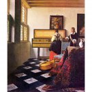 The music lesson by Vermeer - 24x32 Inch Rolled Canvas Wall Art Print The music lesson by Vermeer - 24x32 Inch Rolled Canvas Wall Art Print